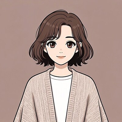 Anime girl with bob haircut smiling