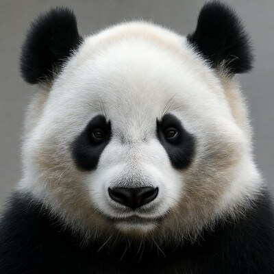 Close-up giant panda face