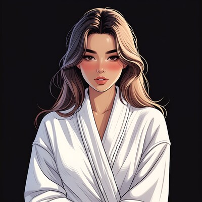 Asian woman in white kimono