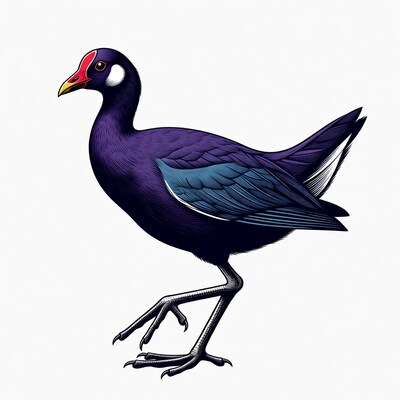 Purple Gallinule Bird Illustration