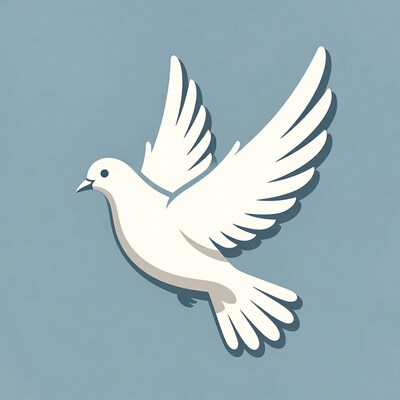 White Dove Flying Illustration