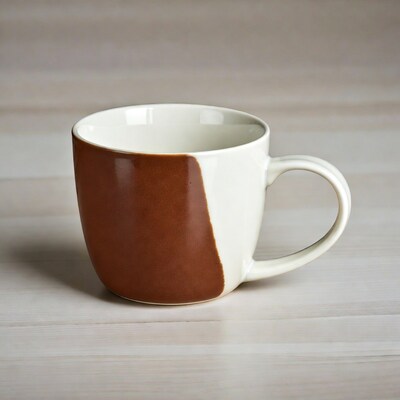 Brown and White Ceramic Mug