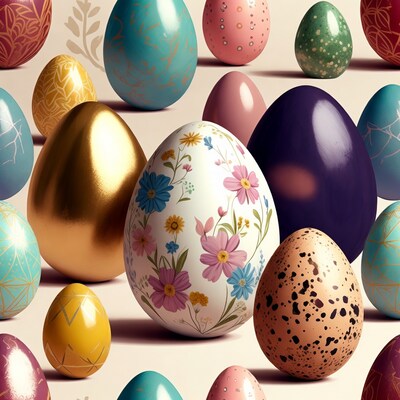 Colorful Decorated Easter Eggs