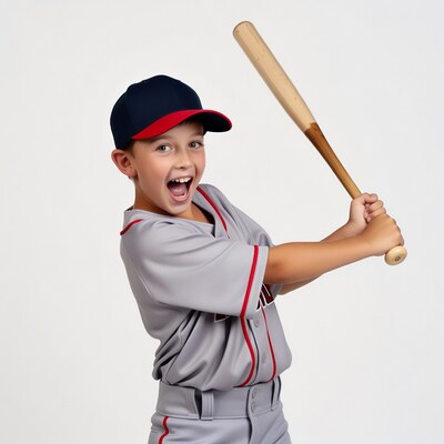 Boy swinging baseball bat