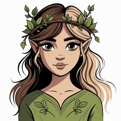 Elf girl with leaf crown
