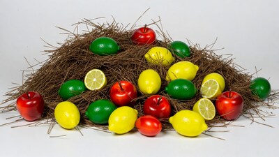 Colorful Fruit in Nest