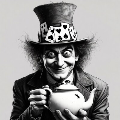 Mad Hatter holding teapot