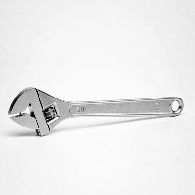 Silver Adjustable Wrench Isolated