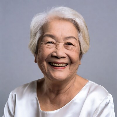 Elderly Asian woman smiling
