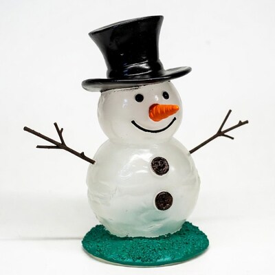 Snowman with top hat and carrot nose