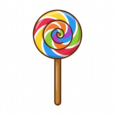 Rainbow Swirl Lollipop Illustration
