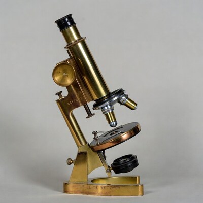 Vintage Ernst Leitz Wetzlar Brass Microscope