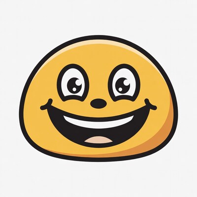 Cartoon yellow happy face emoji