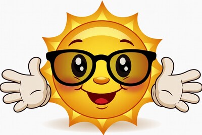 Smiling sun with sunglasses