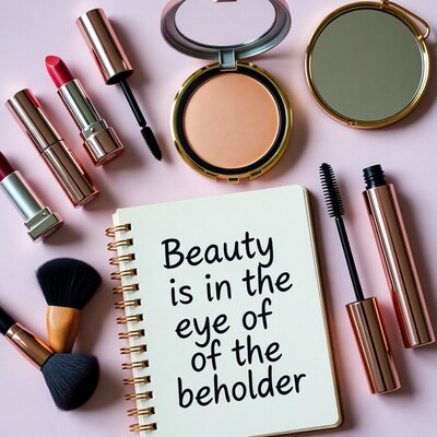 Beauty Products with Quote Notebook