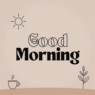 Good Morning Illustration with Sun and Coffee