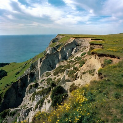 White Cliffs Overlooking Ocean