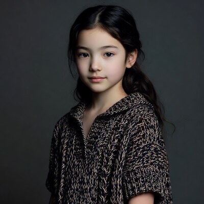 Asian girl in black sweater