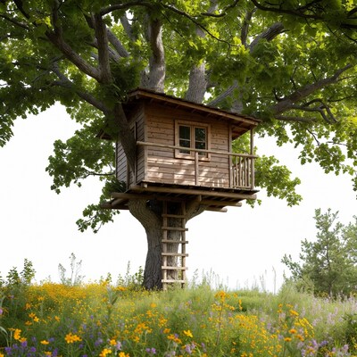 Treehouse in Large Oak Tree