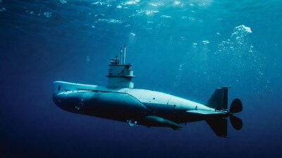 Submarine cruising underwater
