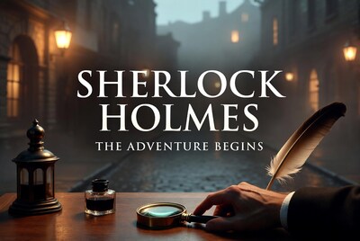 Sherlock Holmes Hand with Quill and Magnifier