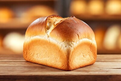 Fresh sliced white bread loaf
