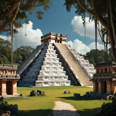 Mayan Pyramid in Jungle
