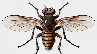 Housefly illustration on white background