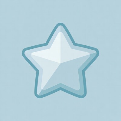 Blue Star Icon on Light Blue Background