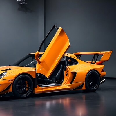Orange Porsche 935 with Open Door