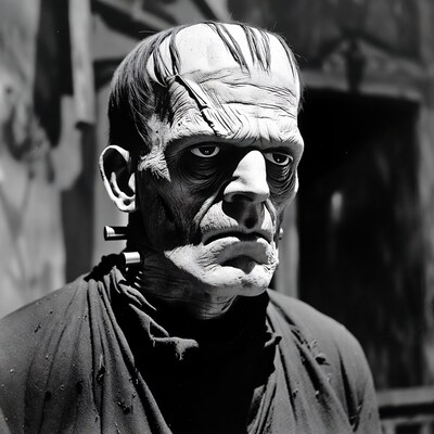 Frankenstein Monster Closeup Portrait