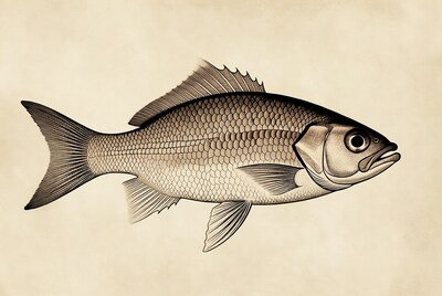 Detailed sea bream fish illustration