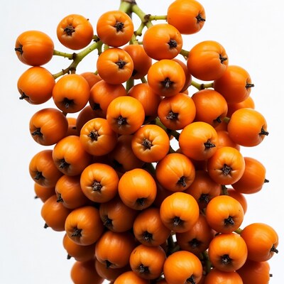Orange Mountain Ash Berries Cluster