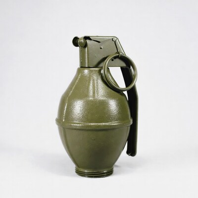 Green military hand grenade