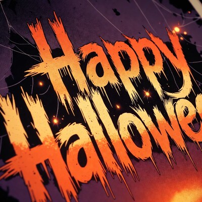 Happy Halloween Text Illustration