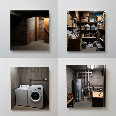 Basement Rooms with Storage Laundry Utilities
