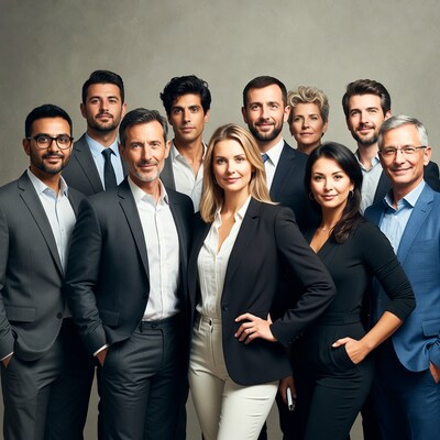 Diverse professional team in suits