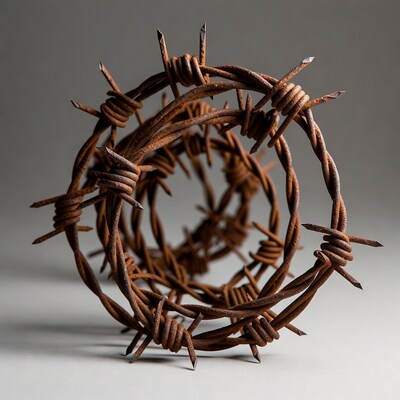 Rusty Barbed Wire Coil