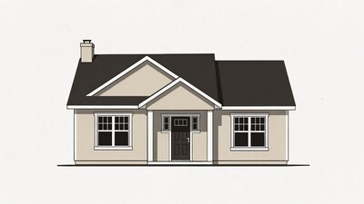 Small beige house illustration