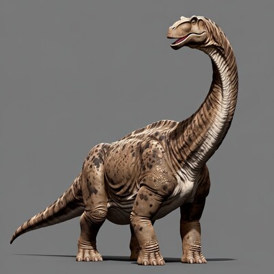 Brachiosaurus dinosaur on gray background