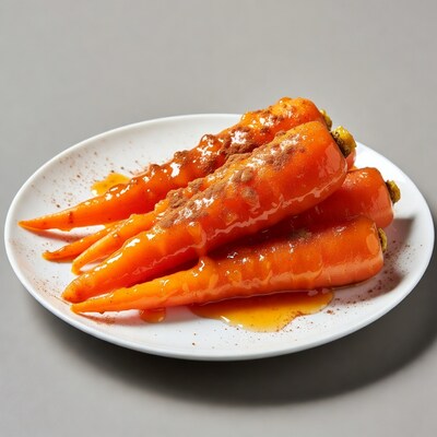 Glazed Carrots with Cinnamon on Plate
