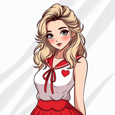 Blonde anime girl in sailor uniform