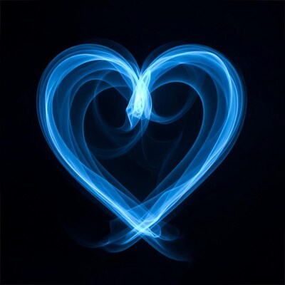 Glowing Blue Light Heart