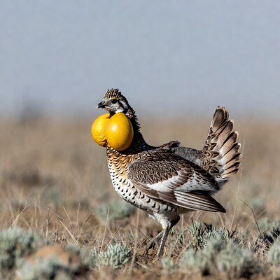 Scaled Quail with yellow air sacs