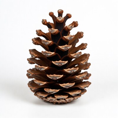 Large pine cone on white background