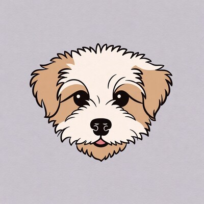 Cute Shih Tzu puppy illustration