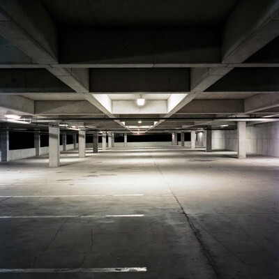 Empty Concrete Parking Garage