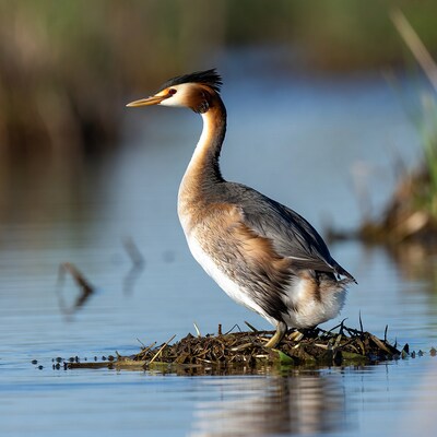 Great Crested Grebe on nest