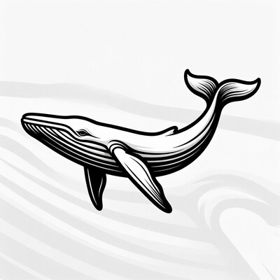 Humpback Whale Line Art Illustration