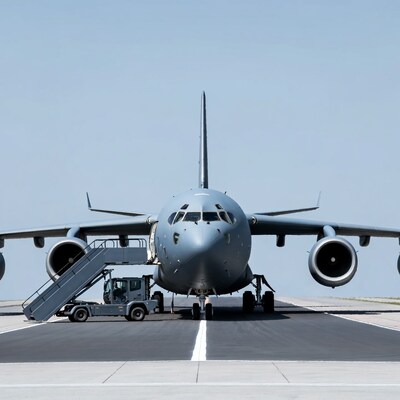 C-17 Globemaster with boarding stairs